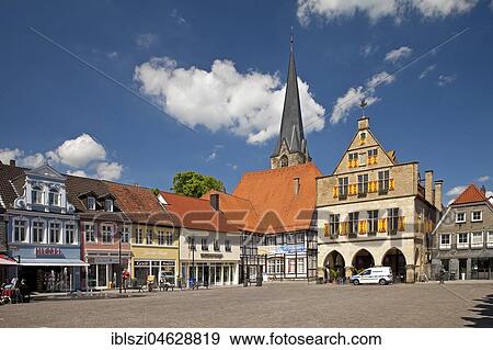 Market place with town hall, Werne, North Rhine-Westphalia, Germany, Europe View Large Photo Image Stock Photo - Market place with town hall, Werne, North Rhine-Westphalia, Germany, Europe. Fotosearch