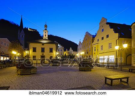 Stock Image - Market square, Riedenburg, Altmühltal, Lower Bavaria, Bavaria, Germany, Europe. Fotosearch