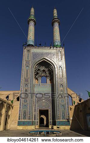 Masjed-e Jameh, or Jameh Mosque, Yazd, Iran, Asia View Large Photo Image Stock Image - Masjed-e Jameh, or Jameh Mosque, Yazd, Iran, Asia. Fotosearch