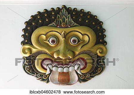 Stock Photo - Mask Kala, Hindu-Buddhist Javanese-balinese deity, Sultan's palace Kraton, Yogyakarta, Java, Indonesia, Asia. Fotosearch