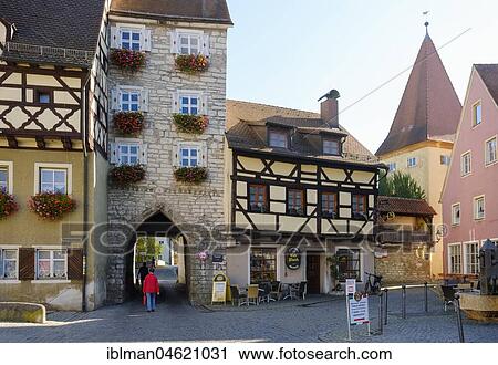 Stock Image - Middle Gate, Berching, Nature Park Altmühltal, Upper Palatinate, Bavaria, Germany, Europe. Fotosearch