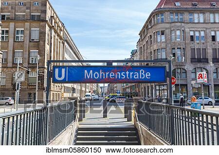 Stock Image - Mohrenstraße Berlin subway Metro subway station Station U Bahn, Berlin, Germany, Europe. Fotosearch