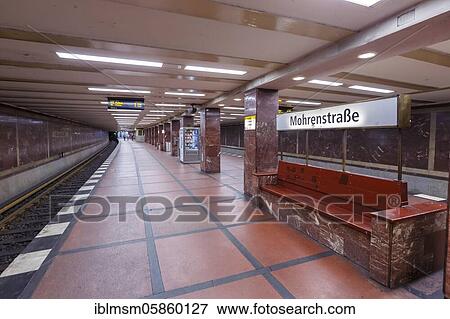 Stock Photo - Mohrenstraße Berlin Underground Metro Underground Station Tunnel Station U Bahn, Berlin, Germany, Europe. Fotosearch