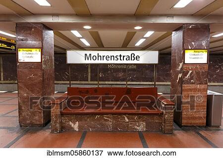 Stock Photo - Mohrenstraße Berlin Underground Metro Underground Station Tunnel Station U Bahn, Berlin, Germany, Europe. Fotosearch