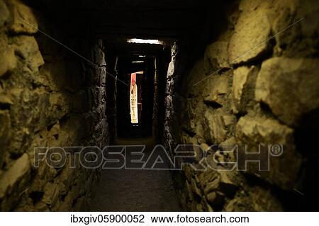 Stock Image - Monolith El Lanzón, representation of a deity, in the ruins, Unesco World Heritage Site, near Huaraz, Ancash region, Peru, South America. Fotosearch