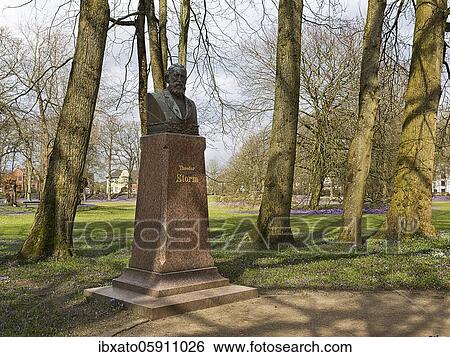 Monument to the writer Theodor Storm, bust by sculptor Adolf Brütt, Husum Castle Park, Husum, North Frisia, Schleswig-Holstein, Germany, Europe View Large Photo Image Stock Photograph - Monument to the writer Theodor Storm, bust by sculptor Adolf Brütt, Husum Castle Park, Husum, North Frisia, Schleswig-Holstein, Germany, Europe. Fotosearch