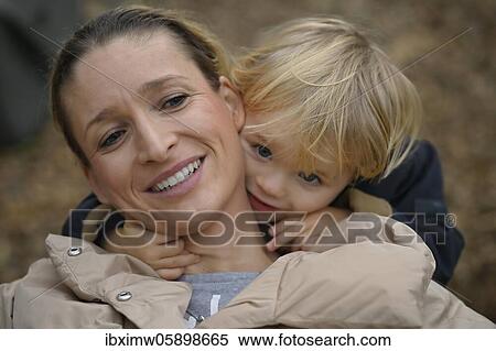 Stock Photography - Mother albert with son, 2 years, Stuttgart Baden-Württemberg, Germany, Europe. Fotosearch