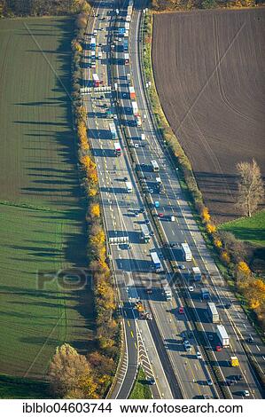 Picture - Motorway A40, Ruhrschnellweg, Duisburg, Ruhr Area, North Rhine-Westphalia, Germany, Europe. Fotosearch