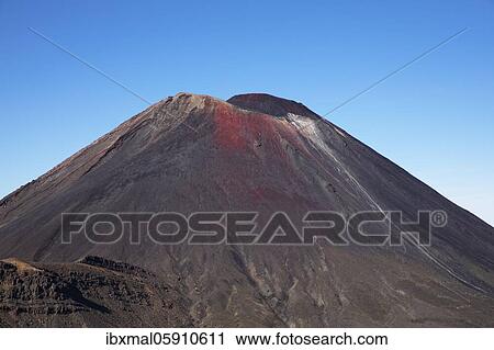 Stock Image - Mount Ngauruhoe, Oceania, Tongariro National Park, UNESCO World Heritage Site, North Island, New Zealand, Oceania. Fotosearch