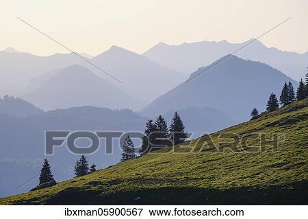 Mountains in haze, at Sudelfeld, near Bayrischzell, Mangfall mountains, Upper Bavaria, Bavaria, Germany, Europe View Large Photo Image Stock Photo - Mountains in haze, at Sudelfeld, near Bayrischzell, Mangfall mountains, Upper Bavaria, Bavaria, Germany, Europe. Fotosearch