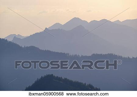 Mountains in haze, at Sudelfeld, near Bayrischzell, Mangfall mountains, Upper Bavaria, Bavaria, Germany, Europe View Large Photo Image Stock Photo - Mountains in haze, at Sudelfeld, near Bayrischzell, Mangfall mountains, Upper Bavaria, Bavaria, Germany, Europe. Fotosearch