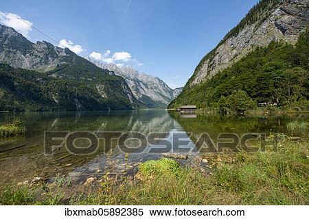 Mountains reflected in the lake, view of the Salet Boat landing stage with Watzmann, Königssee, Berchtesgadener Land, Upper Bavaria, Bavaria, Germany, Europe View Large Photo Image Stock Photography - Mountains reflected in the lake, view of the Salet Boat landing stage with Watzmann, Königssee, Berchtesgadener Land, Upper Bavaria, Bavaria, Germany, Europe. Fotosearch