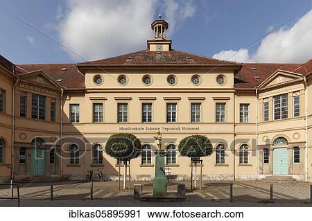 Stock Image - Music School Johann Nepomuk Hummel, classical building, architect Clemens Wenzelaus Coudray, Weimar, Thuringia, Germany, Europe. Fotosearch