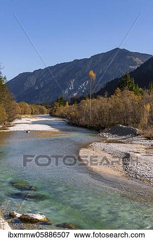 Natural riverbed of the upper Isar in front of the Sylvenstein reservoir, Wild river landscape Isartal, Bavaria, Germany, Europe View Large Photo Image Stock Photo - Natural riverbed of the upper Isar in front of the Sylvenstein reservoir, Wild river landscape Isartal, Bavaria, Germany, Europe. Fotosearch