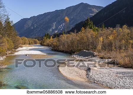 Natural riverbed of the upper Isar in front of the Sylvenstein reservoir, Wild river landscape Isartal, Bavaria, Germany, Europe View Large Photo Image Stock Photo - Natural riverbed of the upper Isar in front of the Sylvenstein reservoir, Wild river landscape Isartal, Bavaria, Germany, Europe. Fotosearch