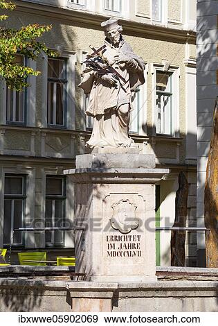 Nepomuk Fountain at Kreuzplatz, Bad Ischl, Salzkammergut, Upper Austria, Austria, Europe View Large Photo Image Stock Photo - Nepomuk Fountain at Kreuzplatz, Bad Ischl, Salzkammergut, Upper Austria, Austria, Europe. Fotosearch