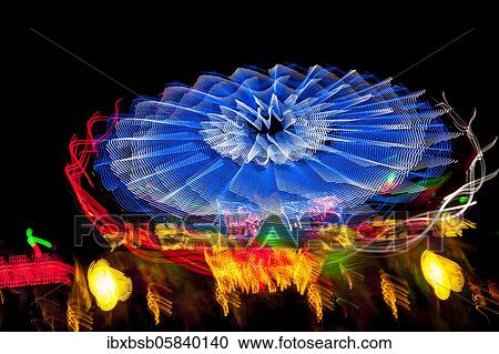 Night shot, dynamic lights, rides, Giegelberg amusement park, Biberach, Baden-Württemberg, Germany, Europe View Large Photo Image Stock Image - Night shot, dynamic lights, rides, Giegelberg amusement park, Biberach, Baden-Württemberg, Germany, Europe. Fotosearch