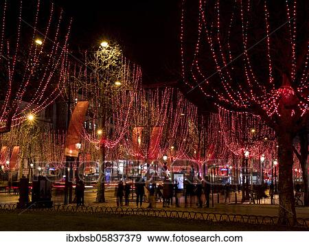 Night shot of the Christmas illumination of the Avenue des Champs-Élysées, Paris, France, Europe View Large Photo Image Stock Photo - Night shot of the Christmas illumination of the Avenue des Champs-Élysées, Paris, France, Europe. Fotosearch