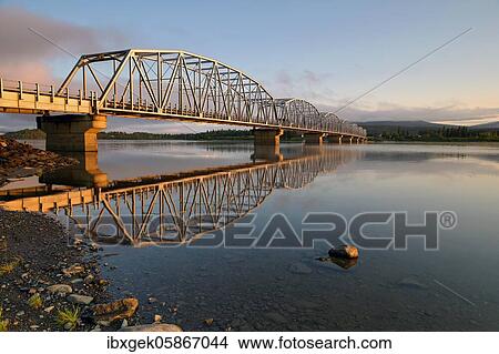 Picture - Nisutlin Bay Bridge, Nisutlin River, Alaska Highway, Teslin, Alaska. Fotosearch
