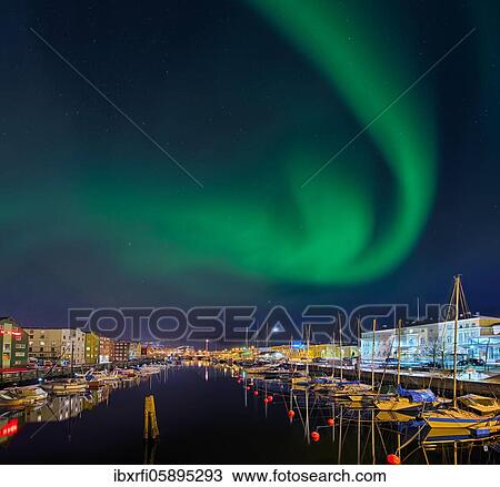 Northern lights in Trondheim Norway View Large Photo Image Stock Image - Northern lights in Trondheim Norway. Fotosearch