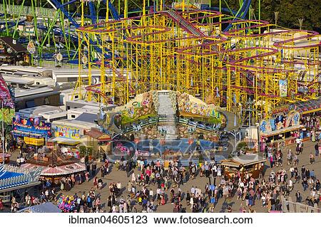 Stock Image - Oktoberfest, Wiesn, Munich, Upper Bavaria, Bavaria, Germany, Europe. Fotosearch