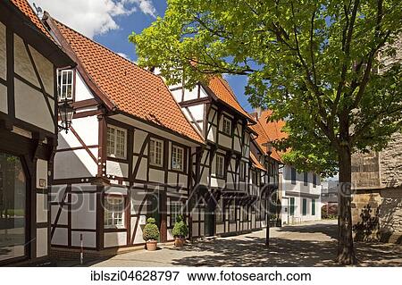 Old half-timbered houses in historical old town, Werne, North Rhine-Westphalia, Germany, Europe View Large Photo Image Stock Photo - Old half-timbered houses in historical old town, Werne, North Rhine-Westphalia, Germany, Europe. Fotosearch