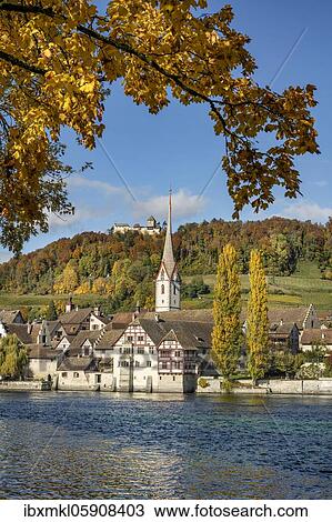 Old town, city view with St. Georg Monastery and Hohenklingen Castle, Stein am Rhein, Canton Schaffhausen, Switzerland, Europe View Large Photo Image Stock Image - Old town, city view with St. Georg Monastery and Hohenklingen Castle, Stein am Rhein, Canton Schaffhausen, Switzerland, Europe. Fotosearch