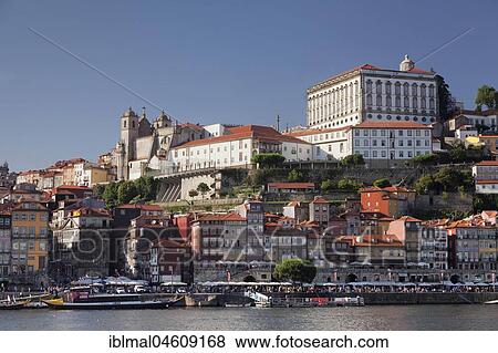 Stock Photo - Old town with bishop's palace and cathedral Se, Ribeira, Porto, Region Norte, Portugal, Europe. Fotosearch