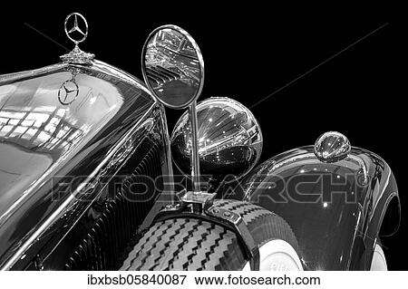 Oldtimer detail, Mercedes 320D cabriolet, in black and white View Large Photo Image Stock Photo - Oldtimer detail, Mercedes 320D cabriolet, in black and white. Fotosearch