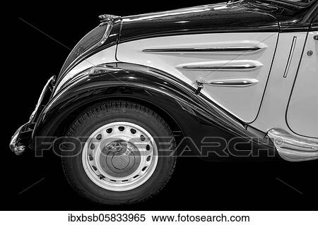 Oldtimer detail, Peugeot 402, in black and white View Large Photo Image Stock Photography - Oldtimer detail, Peugeot 402, in black and white. Fotosearch