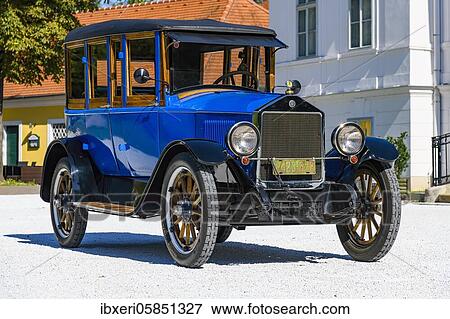 Stock Photo - Oldtimer Dort Touring, year of construction 1922, blue, Austria, Europe. Fotosearch