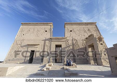 Stock Image - Outer temple court, Philae temple, Aswan, Egypt, Africa. Fotosearch