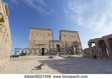 Outer temple court, Philae temple, Aswan, Egypt, Africa View Large Photo Image Stock Photo - Outer temple court, Philae temple, Aswan, Egypt, Africa. Fotosearch