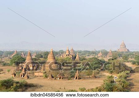 Pagodas, temples, stupas, Bagan, Mandalay Division, Myanmar, Asia View Large Photo Image Stock Photograph - Pagodas, temples, stupas, Bagan, Mandalay Division, Myanmar, Asia. Fotosearch