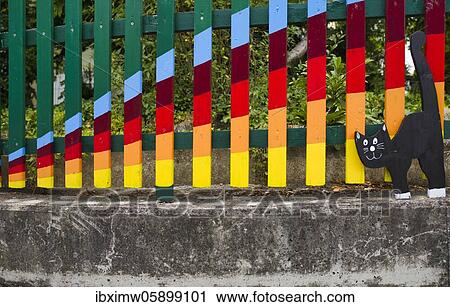 Painted garden fence, Stuttgart, Baden-Württemberg, Germany, Europe View Large Photo Image Stock Image - Painted garden fence, Stuttgart, Baden-Württemberg, Germany, Europe. Fotosearch