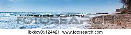 Panorama, winter storm at the Baltic Sea, old groyne in the surf, near Graal-Müritz, Mecklenburg-Vorpommern, Germany, Europe View Large Photo Image Stock Image - Panorama, winter storm at the Baltic Sea, old groyne in the surf, near Graal-Müritz, Mecklenburg-Vorpommern, Germany, Europe. Fotosearch