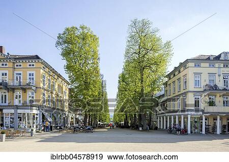Stock Photo - Panoramic view from Brunnenplatz to the main avenue in the spa quarter, Bad Pyrmont, Lower Saxony, Germany, Europe. Fotosearch
