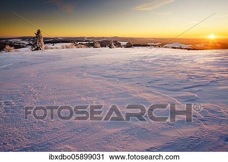 Panoramic view from Wasserkuppe in south direction in winter, sunset, nature park Park Hessian Rhön, Hesse, Germany, Europe View Large Photo Image Stock Image - Panoramic view from Wasserkuppe in south direction in winter, sunset, nature park Park Hessian Rhön, Hesse, Germany, Europe. Fotosearch