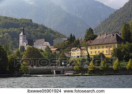 Parish church Ebensee am Lake Traun, Ebensee, Lake Traun, Salzkammergut, Upper Austria, Austria, Europe View Large Photo Image Picture - Parish church Ebensee am Lake Traun, Ebensee, Lake Traun, Salzkammergut, Upper Austria, Austria, Europe. Fotosearch