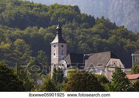 Parish church Ebensee am Lake Traun, Ebensee, Lake Traun, Salzkammergut, Upper Austria, Austria, Europe View Large Photo Image Stock Photography - Parish church Ebensee am Lake Traun, Ebensee, Lake Traun, Salzkammergut, Upper Austria, Austria, Europe. Fotosearch