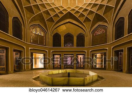 Stock Photo - Pavilion inside the Bagh-e Dolat Abad or Dolat Abad Garden, with the highest Wind Tower of Iran at 33 meters, Yazd, Iran, Asia. Fotosearch