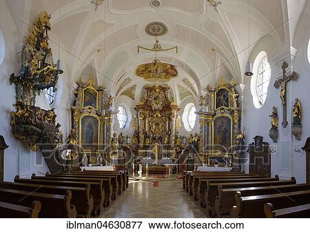 Stock Photo - Pilgrimage Church of the Assumption of the Virgin Mary, Weißenregen, near Bad Kötzting, Bavarian Forest, Upper Palatinate, Bavaria, Germany, Europe. Fotosearch
