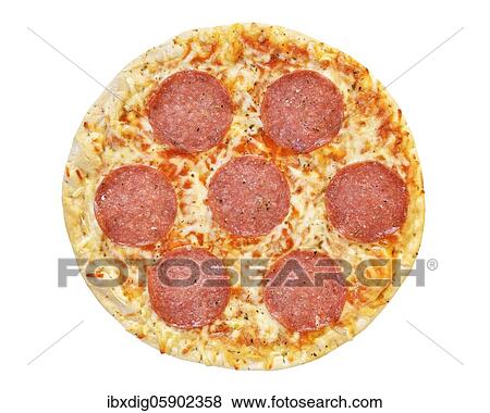Pizza with salami, United Kingdom, Europe View Large Photo Image Stock Photo - Pizza with salami, United Kingdom, Europe. Fotosearch