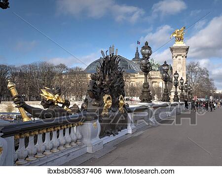 Pont Alexandre III Bridge over the Seine, Paris, France, Europe View Large Photo Image Stock Photograph - Pont Alexandre III Bridge over the Seine, Paris, France, Europe. Fotosearch