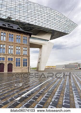 Port House, futuristic harbour house, modern architecture, architect Zaha Hadid, Het Eilandje, Antwerp, Belgium, Europe View Large Photo Image Stock Image - Port House, futuristic harbour house, modern architecture, architect Zaha Hadid, Het Eilandje, Antwerp, Belgium, Europe. Fotosearch