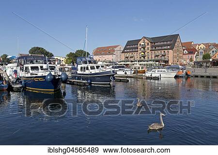 Stock Photo - Port Waren, Mecklenburg Lake District, Mecklenburg-Western Pomerania, Germany, Europe. Fotosearch