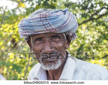 Stock Photography - Portrait of a farmer, Ranakpur, Rajasthan, India, Asia. Fotosearch