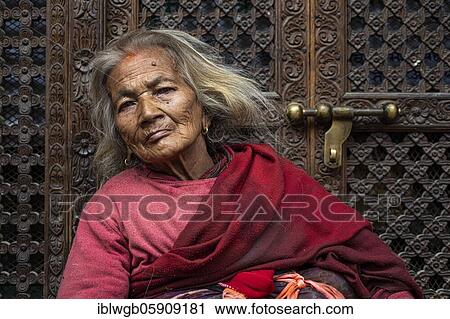 Portrait of an older woman, Patan, Lalitpur, Kathmandu, Nepal, Asia View Large Photo Image Stock Image - Portrait of an older woman, Patan, Lalitpur, Kathmandu, Nepal, Asia. Fotosearch