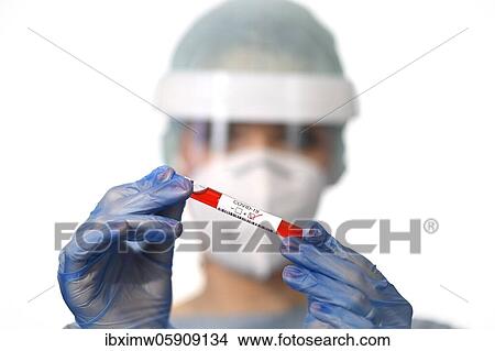 Picture - Positive test result, medical personnel using RT-PCR, real-time reverse transcriptase polymerase chain reaction, corona test, corona crisis, Baden-Württemberg, Germany, Europe. Fotosearch
