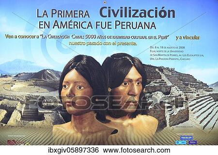 Poster advertising the ruins of Caral, America's oldest city, Unesco World Heritage Site, Rio Supe Valley, Peru, South America View Large Photo Image Stock Photograph - Poster advertising the ruins of Caral, America's oldest city, Unesco World Heritage Site, Rio Supe Valley, Peru, South America. Fotosearch